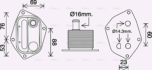 Ava Quality Cooling HY3459 - Radiatore olio, Olio motore www.autoricambit.com