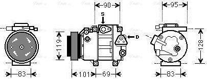 Ava Quality Cooling HYAK237 - Compressore, Climatizzatore www.autoricambit.com