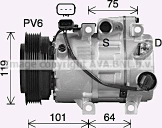 Ava Quality Cooling HYK497 - Compressore, Climatizzatore www.autoricambit.com