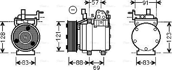 Ava Quality Cooling HYK258 - Compressore, Climatizzatore www.autoricambit.com