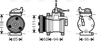 Ava Quality Cooling HY K217 - Compressore, Climatizzatore www.autoricambit.com