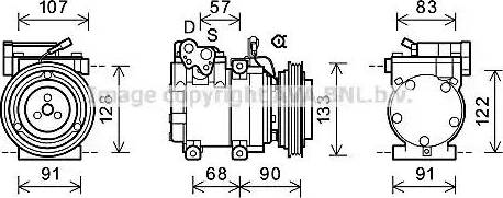 Ava Quality Cooling HYK287 - Compressore, Climatizzatore www.autoricambit.com