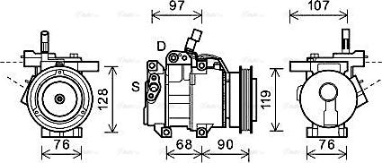 Ava Quality Cooling KAAK161 - Compressore, Climatizzatore www.autoricambit.com