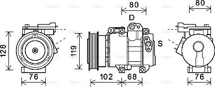 Ava Quality Cooling KAAK244 - Compressore, Climatizzatore www.autoricambit.com