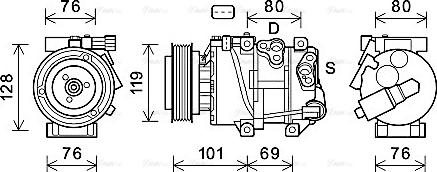 Ava Quality Cooling KAAK279 - Compressore, Climatizzatore www.autoricambit.com