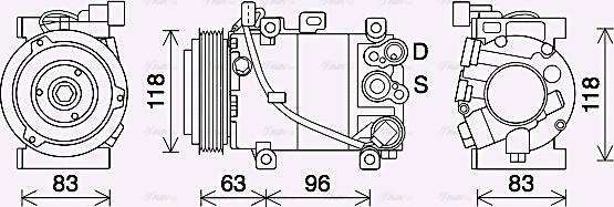 Ava Quality Cooling KAK282 - Compressore, Climatizzatore www.autoricambit.com