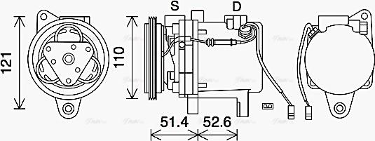 Ava Quality Cooling MCAK019 - Compressore, Climatizzatore www.autoricambit.com