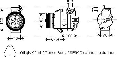 Ava Quality Cooling MC K009 - Compressore, Climatizzatore www.autoricambit.com