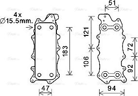 Ava Quality Cooling MS3685 - Radiatore olio, Olio motore www.autoricambit.com