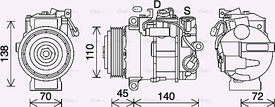 Ava Quality Cooling MSK705 - Compressore, Climatizzatore www.autoricambit.com