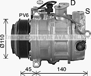 Ava Quality Cooling MSK736 - Compressore, Climatizzatore www.autoricambit.com