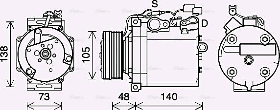 Ava Quality Cooling MTAK263 - Compressore, Climatizzatore www.autoricambit.com