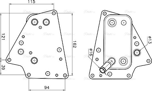 Ava Quality Cooling OL3748 - Radiatore olio, Olio motore www.autoricambit.com