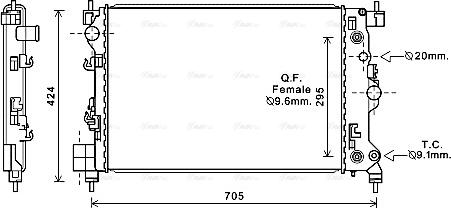 Ava Quality Cooling OL2667 - Radiatore, Raffreddamento motore www.autoricambit.com