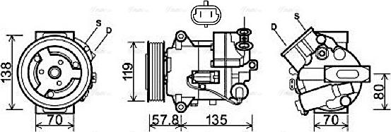 Ava Quality Cooling OL K496 - Compressore, Climatizzatore www.autoricambit.com