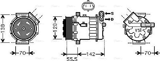 Ava Quality Cooling OL K447 - Compressore, Climatizzatore www.autoricambit.com