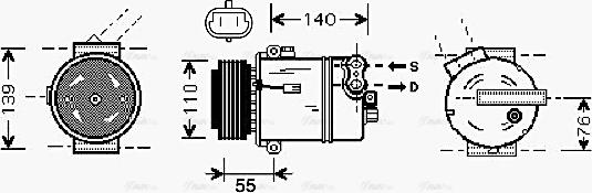 Ava Quality Cooling OLAK451 - Compressore, Climatizzatore www.autoricambit.com