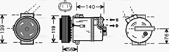 Ava Quality Cooling OLAK463 - Compressore, Climatizzatore www.autoricambit.com