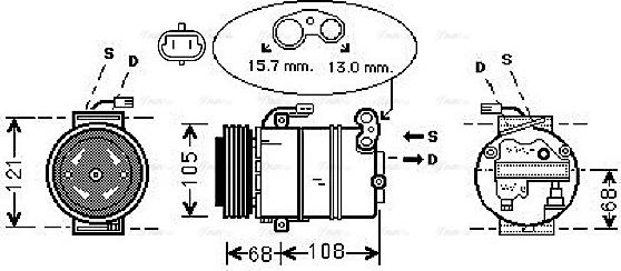 Ava Quality Cooling OLAK138 - Compressore, Climatizzatore www.autoricambit.com