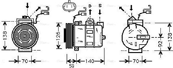 Ava Quality Cooling OL K327 - Compressore, Climatizzatore www.autoricambit.com