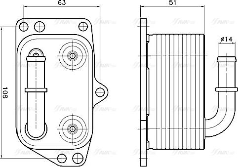 Ava Quality Cooling PE3433 - Radiatore olio, Olio motore www.autoricambit.com