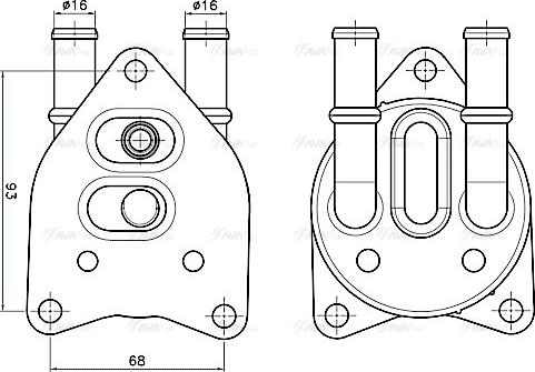 Ava Quality Cooling PE3432 - Radiatore olio, Cambio automatico www.autoricambit.com