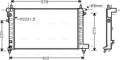 Ava Quality Cooling PE 2149 - Radiatore, Raffreddamento motore www.autoricambit.com