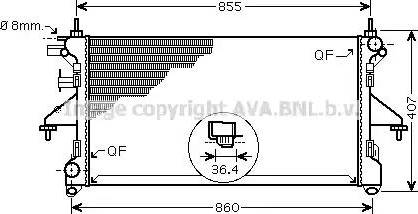 Ava Quality Cooling PE 2304 - Radiatore, Raffreddamento motore www.autoricambit.com