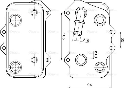 Ava Quality Cooling PR3104 - Radiatore olio, Cambio manuale www.autoricambit.com