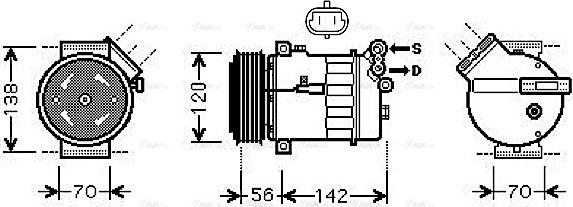 Ava Quality Cooling SBAK067 - Compressore, Climatizzatore www.autoricambit.com