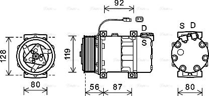 Ava Quality Cooling SCAK033 - Compressore, Climatizzatore www.autoricambit.com