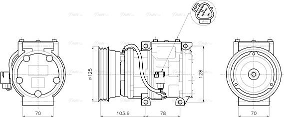 Ava Quality Cooling TOAK798 - Compressore, Climatizzatore www.autoricambit.com