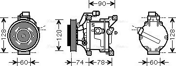 Ava Quality Cooling TO K445 - Compressore, Climatizzatore www.autoricambit.com