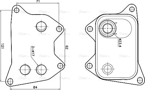 Ava Quality Cooling VN3439 - Radiatore olio, Olio motore www.autoricambit.com