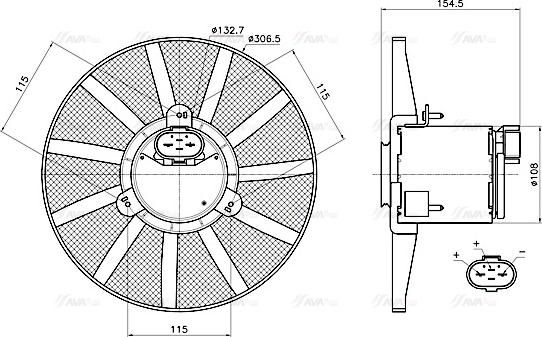 Ava Quality Cooling VN7443 - Ventola, Raffreddamento motore www.autoricambit.com