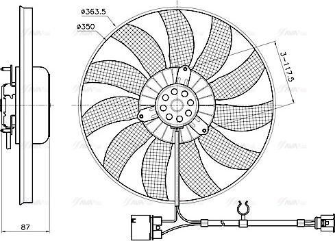 Ava Quality Cooling VN7442 - Ventola, Raffreddamento motore www.autoricambit.com