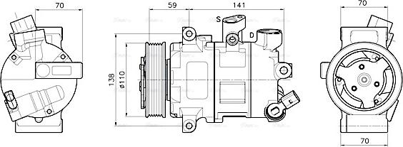 Ava Quality Cooling VNAK341 - Compressore, Climatizzatore www.autoricambit.com