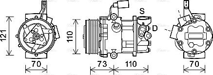 Ava Quality Cooling VNAK375 - Compressore, Climatizzatore www.autoricambit.com