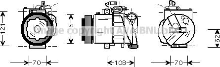 Ava Quality Cooling VNK064 - Compressore, Climatizzatore www.autoricambit.com