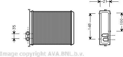 Ava Quality Cooling VO 6085 - Scambiatore calore, Riscaldamento abitacolo www.autoricambit.com