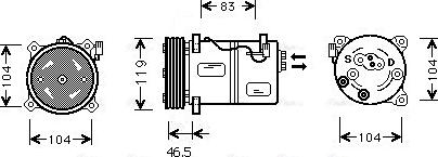 Ava Quality Cooling VOAK095 - Compressore, Climatizzatore www.autoricambit.com