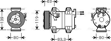 Ava Quality Cooling VOAK121 - Compressore, Climatizzatore www.autoricambit.com