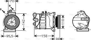 Ava Quality Cooling VO K143 - Compressore, Climatizzatore www.autoricambit.com