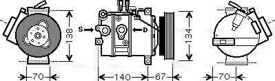 Ava Quality Cooling VOK142 - Compressore, Climatizzatore www.autoricambit.com