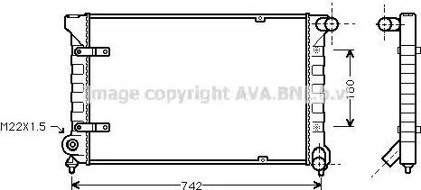 Ava Quality Cooling VW 2042 - Radiatore, Raffreddamento motore www.autoricambit.com