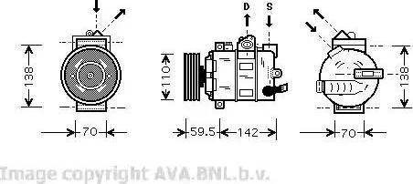 Ava Quality Cooling VWK258 - Compressore, Climatizzatore www.autoricambit.com