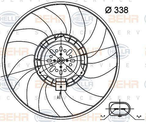 BEHR HELLA Service 8EW 351 000-484 - Ventola, Raffreddamento motore www.autoricambit.com