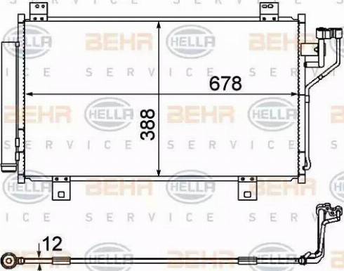 BEHR HELLA Service 8FC 351 344-604 - Condensatore, Climatizzatore www.autoricambit.com