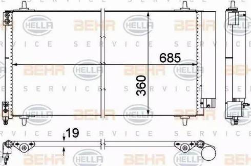 BEHR HELLA Service 8FC 351 309-401 - Condensatore, Climatizzatore www.autoricambit.com