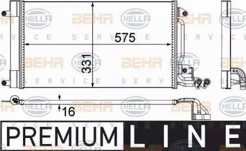 BEHR HELLA Service 8FC 351 309-131 - Condensatore, Climatizzatore www.autoricambit.com